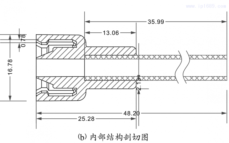 圖1 汽車拉線接頭模型及內(nèi)部結(jié)構(gòu)剖切圖